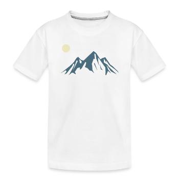 Bergsilhouette Sonnenaufgang - Kinder Premium Bio T-Shirt - Weiß - Vorne