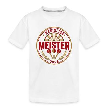 Darts Meister 2026, Kreisliga Sieger Shirt - Kinder Premium Bio T-Shirt - Weiß - Vorne