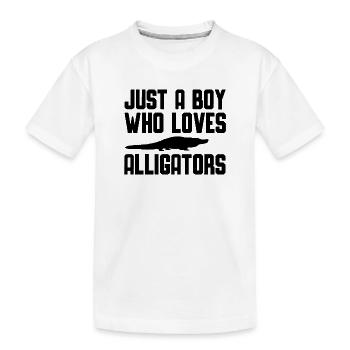 Alligator Reptil - Kinder Premium Bio T-Shirt - Weiß - Vorne