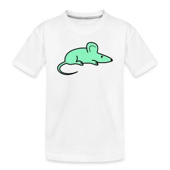 Minzfarbene Maus Silhouette - Kinder Premium Bio T-Shirt - Weiß - Vorne