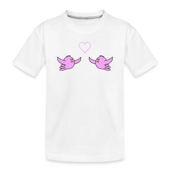 birds_in_love - Kinder Premium Bio T-Shirt - Weiß - Vorne