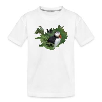Papageientaucher, klein, bunt, unvergesslich - Kinder Premium Bio T-Shirt - Weiß - Vorne