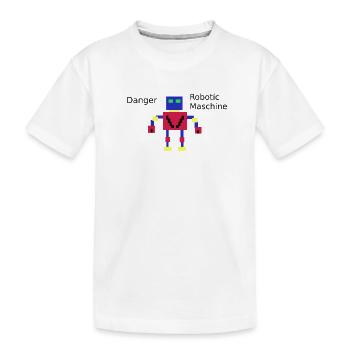 Pixelroboter  - Kinder Premium Bio T-Shirt - Weiß - Vorne