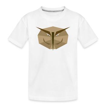  Eulenmaske in Erdtönen - Kinder Premium Bio T-Shirt - Weiß - Vorne