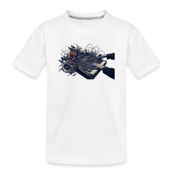 Abstrakte florale Tastatur und Klangenergie - Kinder Premium Bio T-Shirt - Weiß - Vorne