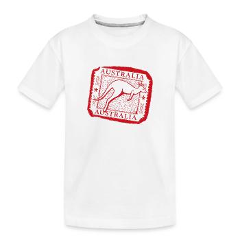 Australischer Känguru-Stempeldruck - Kinder Premium Bio T-Shirt - Weiß - Vorne