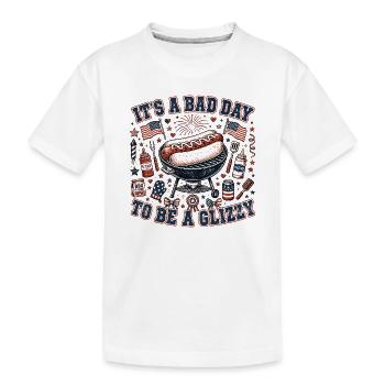 Aujourd’hui est un mauvais jour pour acheter un hot-dog brillant - T-shirt bio Premium Enfant - blanc - Devant