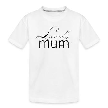 Schriftzug Lovely Mum für die liebevolle Mutter - Kinder Premium Bio T-Shirt - Weiß - Vorne