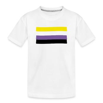 Non-binäre Flagge: Stolz und Identität - Kinder Premium Bio T-Shirt - Weiß - Vorne