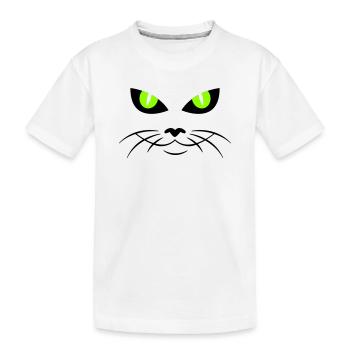 cat face - katzengesicht - Kinder Premium Bio T-Shirt - Weiß - Vorne