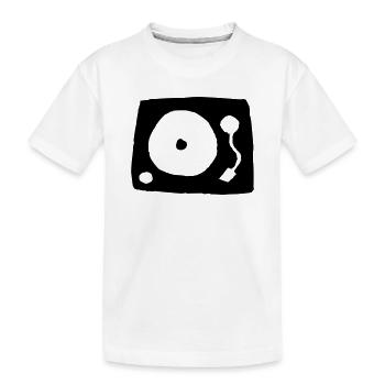 Plattenspieler - Kinder Premium Bio T-Shirt - Weiß - Vorne