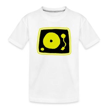 Plattenspieler - Kinder Premium Bio T-Shirt - Weiß - Vorne