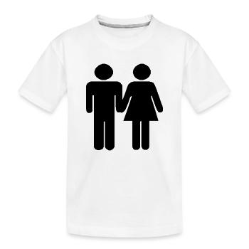 Paar - Kinder Premium Bio T-Shirt - Weiß - Vorne