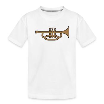 6061912 126154721 trumpet - Kids' Premium Organic T-Shirt - white - Front
