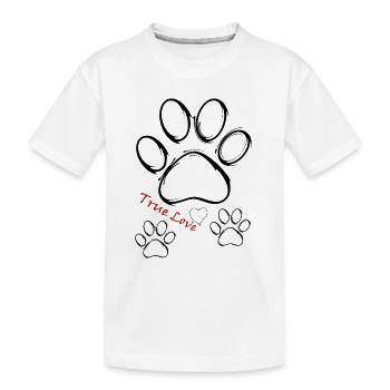 Paw Paw Dog True Love - Kids' Premium Organic T-Shirt - white - Front