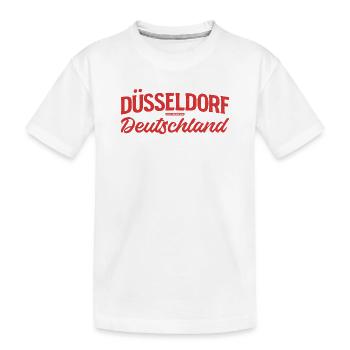 Düsseldorf Deutschland Retro Schriftlogo - Kinder Premium Bio T-Shirt - Weiß - Vorne