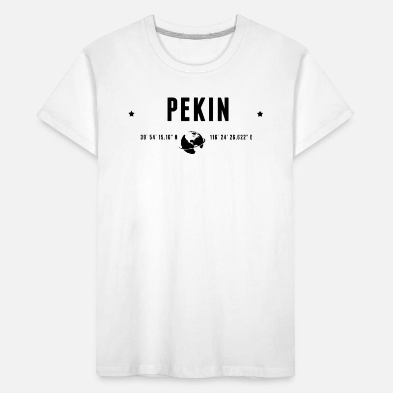 Beijing Stylized Geographical Coordinates Kids' Premium Organic T-Shirt