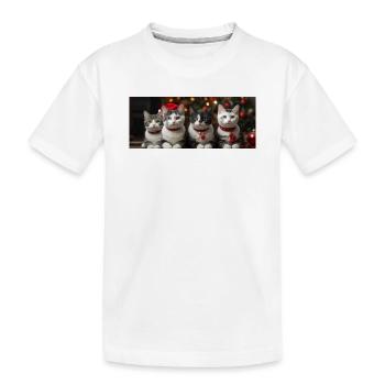 Chaton de Noël - T-shirt bio Premium Enfant - blanc - Devant
