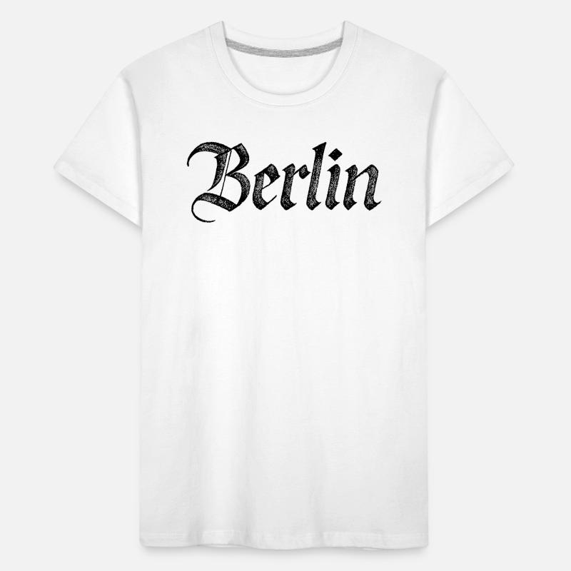 Berlin Gothic Script Vintage Schwarz Kinder Premium Bio T-Shirt