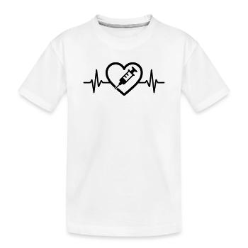 Herz + Krankenpfleger / Krankenschwester – Super  - Kinder Premium Bio T-Shirt - Weiß - Vorne