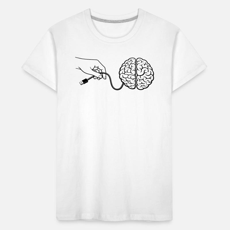 Brain Head Cable Connector Artificial Intelligence Kids' Premium Organic T-Shirt