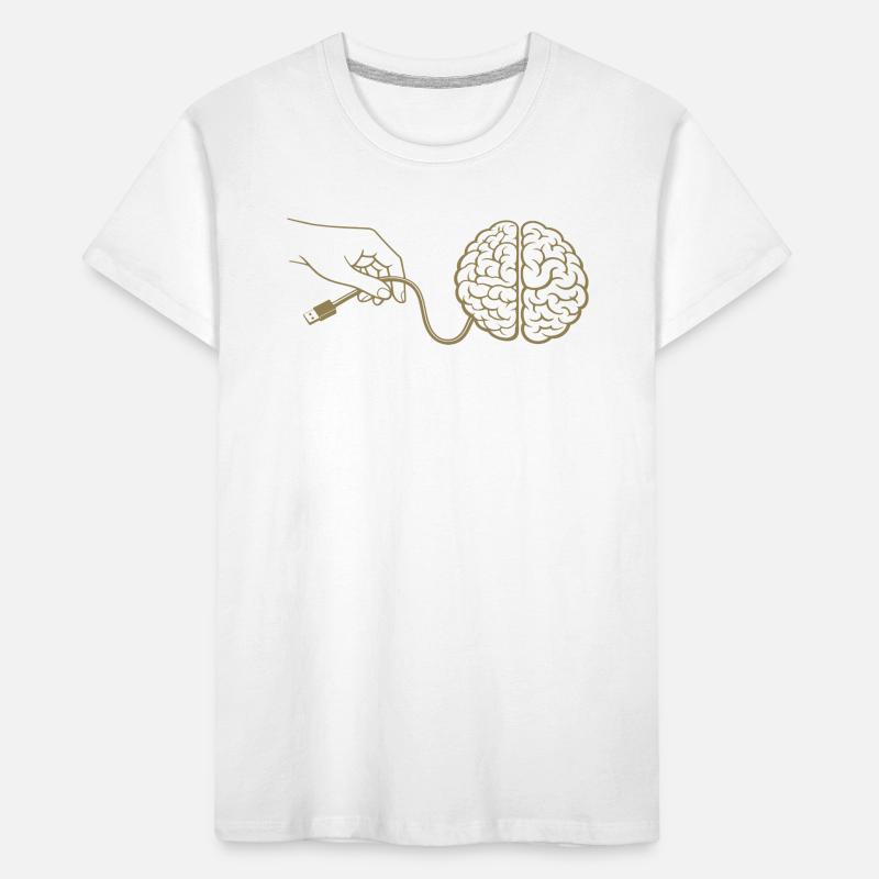 Brain Head Cable Connector Artificial Intelligence Kids' Premium Organic T-Shirt