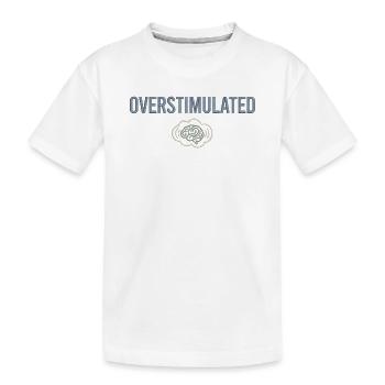 Overstimulated Gehirn Neon Outline - Kinder Premium Bio T-Shirt - Weiß - Vorne
