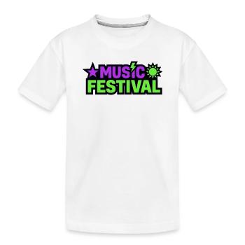 Music Festival Lettering Graphic - Kids' Premium Organic T-Shirt - white - Front