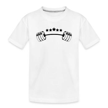 Gewichte Sterne – Fitness Hantel Muskelaufbau - Kinder Premium Bio T-Shirt - Weiß - Vorne