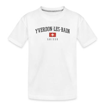 Yverdon-les-Bains Swiss flair - Kids' Premium Organic T-Shirt - white - Front