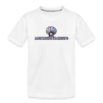 Meerjungfrau im Herzen Muschel-Emblem - Kinder Premium Bio T-Shirt - Weiß - Vorne