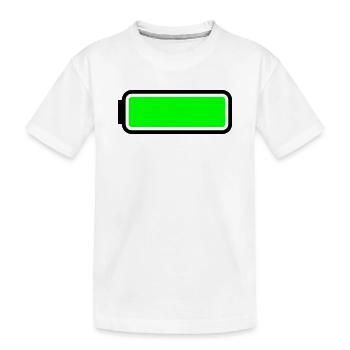 Battery full - Kids' Premium Organic T-Shirt - white - Front