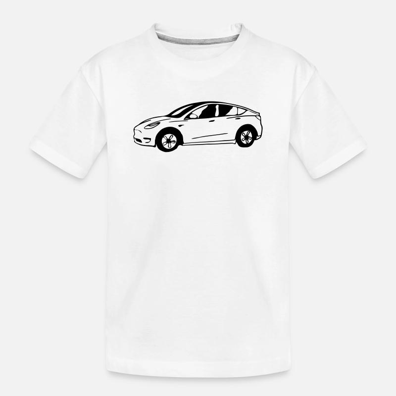 Model Y schematisch gezeichnet - Kinder Premium Bio T-Shirt - Weiß