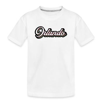 Orlando Rainbow Script - Kids' Premium Organic T-Shirt - white - Front
