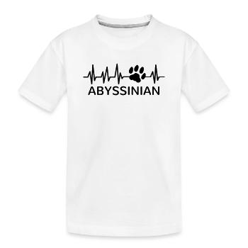 Abyssinian Cat Heartbeat Paw Print Paw - Kids' Premium Organic T-Shirt - white - Front