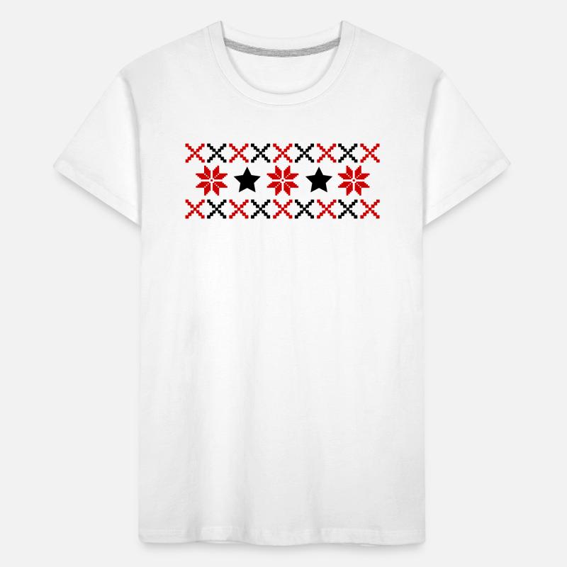Norweger Muster Winter Kinder Premium Bio T-Shirt
