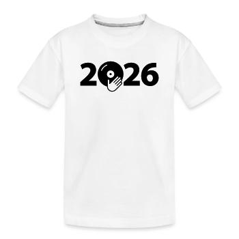 Musik DJ Vinyl Schallplatte Party 2026 - Kinder Premium Bio T-Shirt - Weiß - Vorne
