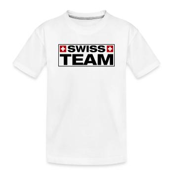 Team Swiss Schweiz - Kinder Premium Bio T-Shirt - Weiß - Vorne