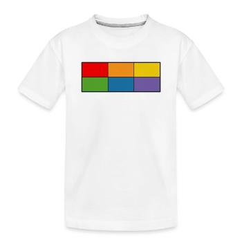 LGBT_Regenbogen_Farbblock grille - T-shirt bio Premium Enfant - blanc - Devant