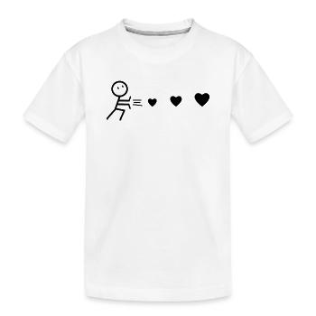 Homme Lanceur de Cœurs Noir - T-shirt bio Premium Enfant - blanc - Devant