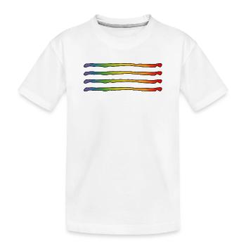arc-en-ciel lignes lgbtqi queer lgbt csd tshirt - T-shirt bio Premium Enfant - blanc - Devant