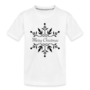 Merry Christmas Flocke - Kinder Premium Bio T-Shirt - Weiß - Vorne