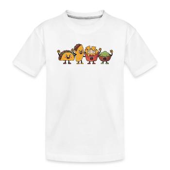 Taco Burrito Personnages de Snack De Dessin Animé Ludique - T-shirt bio Premium Enfant - blanc - Devant
