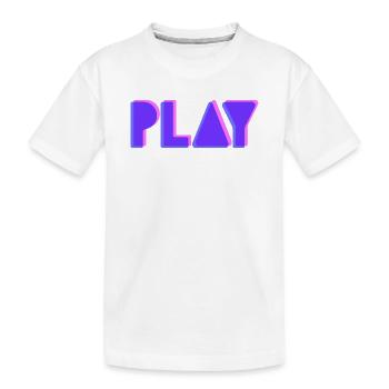 Press Play – Musik Party DJ Shirt Club Style - Kinder Premium Bio T-Shirt - Weiß - Vorne