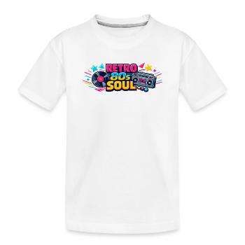 Retro 80er Soul Boombox - Kinder Premium Bio T-Shirt - Weiß - Vorne