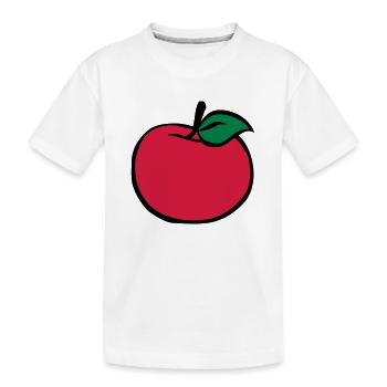Apfel - Kinder Premium Bio T-Shirt - Weiß - Vorne
