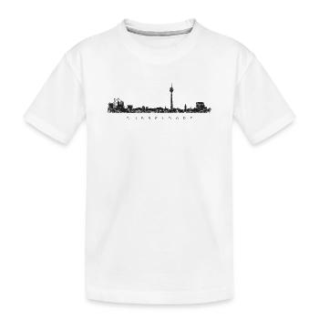 Düsseldorfer Skyline Düsseldorf (Vintage Schwarz) - Kinder Premium Bio T-Shirt - Weiß - Vorne
