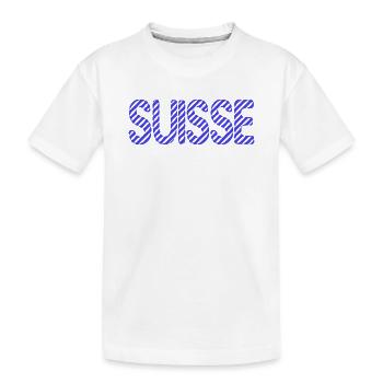 SCHWEIZ. LAND. GENF. SCHWEIZ. HUMOR. LAND - Kinder Premium Bio T-Shirt - Weiß - Vorne