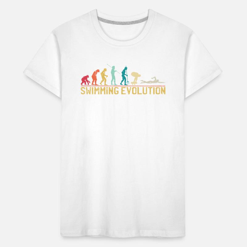 Illustration de l'évolution de la natation T-shirt bio Premium Enfant
