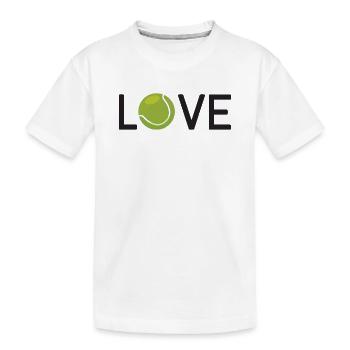 Tennis-Liebhaber - Kinder Premium Bio T-Shirt - Weiß - Vorne